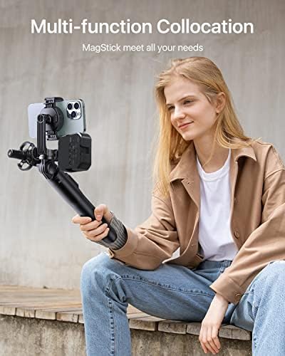 Andobil 63.5 Magstick Selfie Stick חצובה לאייפון, [חצובה טלפון מוגדרת מחדש] תואמת לעמידה חצובה של Magsafe עם מרחוק,